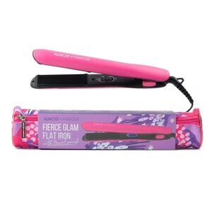 NWT Almost Famous "Fierce Glam" Flat Iron with Travel Pouch Pink